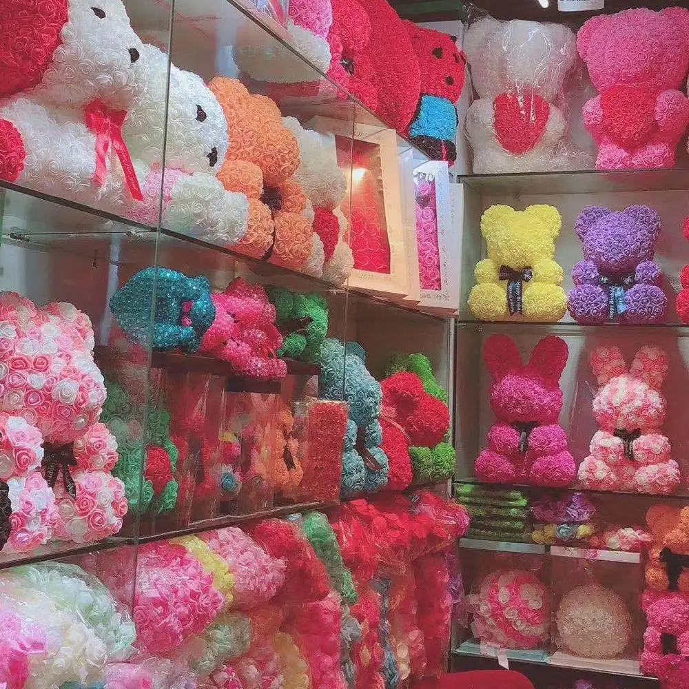 Oso de peluche rosa personalizado, regalos románticos para vacaciones, flor, oso de peluche usado para el Día de San Valentín
