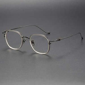 Gafas de Diseño de Lujo para Personas Mayores, Montura Completa Azul, Lentes Doradas con Lentes AC, Gafas con Estampado - Product Image 4