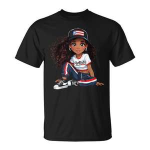 T-shirt pour petite fille princesse portoricaine, drapeau Boricua, filles latines - Product Image 1