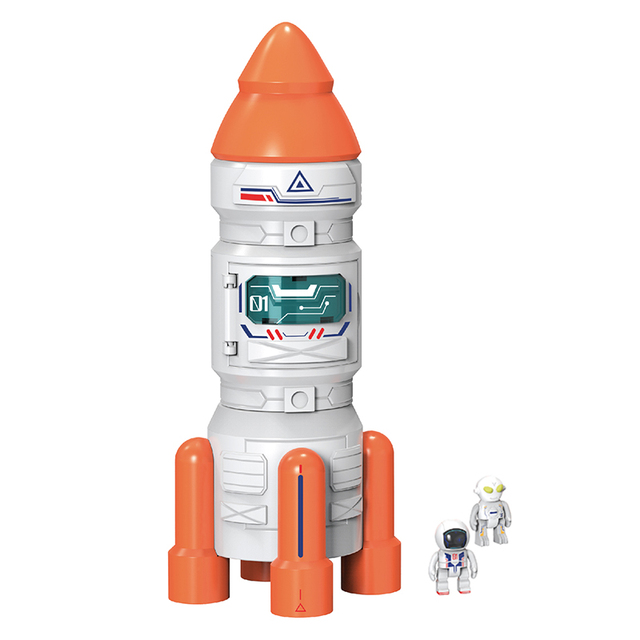BEILISI DIY Block Kids Space Astronaut Shuttle Rocket Projection Toy with Light & Sound Alkaline AAA Battery