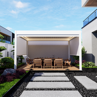 Pergola Taman Atap Louvered Aluminium Bioklimatik Bermotor