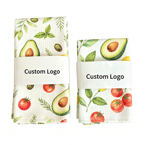 Pattern Kitchen <b>Microfiber</b> Waffle Dish Cloths Absorbent Reusable Tea <b>Towels</b> With Custom Logo Wrap - Product Image 2