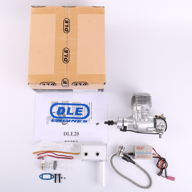 Original DLE20 20CC DLE Engine Two Stroke Single Cylinder Side Exhaust Gas Engine for RC Model Fixed-wing Airplane