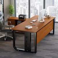 Escritorio Metálico Moderno, Mesa de Estudio Grande, Combinación de Mueble y Mesa para Computadora