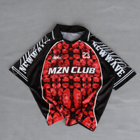 Maillot de football vintage MZN CLUB 88 imprimé toile d'araignée pour homme, coupe oversize, streetwear, délavé à l'acide, 100 % polyester tricoté