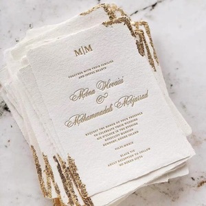 Papier offset recyclé de qualité supérieure pour impression numérique Vanille, gaufré, pour invitations de mariage, carton personnalisé avec logo - Product Image 2
