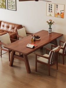 solid wood <b>large</b>-panel <b>desk</b> study table modern and simple home-use simple learning <b>desk</b> writing <b>desk</b> dining table and chair - Product Image 3