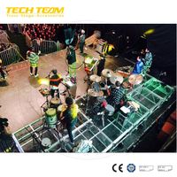 Plateforme de scène de pole dance TECH TEAM ST3 4*8FT/4*4FT en acrylique transparent, design personnalisé, intérieur/extérieur, charge maximale 750 kg/m²