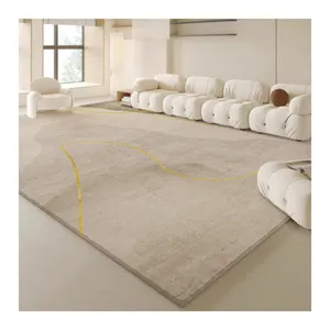 크림 스타일 거실 카펫 폴리 에스테르 바닥 매트 두꺼운 부드러운 거실 깔개
