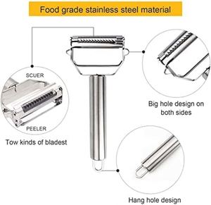 2 Éplucheurs Multifonctionnels en Acier Inoxydable et Plastique pour Légumes et Pommes de Terre, Éplucheurs à Julienne - Product Image 3