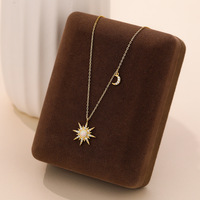 Collier en argent S925 Soleil et Lune avec pendentif opale, chaîne de clavicule pour femme, bijoux élégants pour usage quotidien, vente en gros