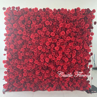 Dinding Bunga Sutra Buatan Berkualitas Tinggi FW545, Latar Belakang Floral 8x8 kaki, Ukuran Dapat Disesuaikan, Hari Ibu, Natal