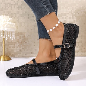 Women Mesh Glitter Flat Sandals Open Toe Rhinestone Summer <b>Beach</b> Casual <b>Shoes</b> - Product Image 3