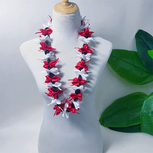 Collier de ruban de remise de diplôme de couleur scolaire 2026 avec fleurs de noix de Kukui, collier de ruban hawaïen - Product Image 4