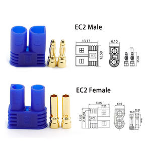 Комплект разъемов Amass EC2 EC3 EC5 (штекер/гнездо) для RC-аккумуляторов, клеммы типа «пуля», адаптеры для пайки, разъемы типа «банан», для печатных плат, 500В 15А - Product Image 3