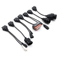 Cable OBDII para Escáner de Diagnóstico Automotriz, Convertidor de Interfaz, Juego Completo de 8 Cables para Autos Antiguos, Adaptador OBD1 OBD2, 12V, 1 Año