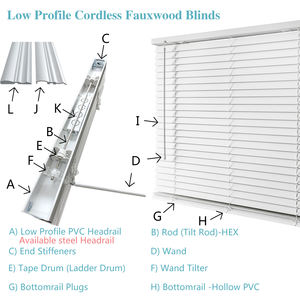 Nouvelles volets en bois modernes personnalisables intégrés, stores vénitiens en faux bois imperméables pour fenêtres françaises - Product Image 3