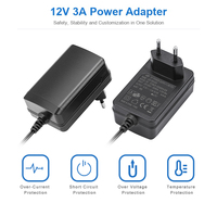 Adaptateur AC/DC, prise européenne à 2 broches, alimentation électrique, classe II GS CE SELV pour caméra de sécurité, usine OEM