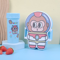 Boîte à lunch multifonctionnelle grande capacité avec couvercle en plastique chauffable, mignonne, portable, durable, 3 compartiments, facile à nettoyer, matériaux sûrs