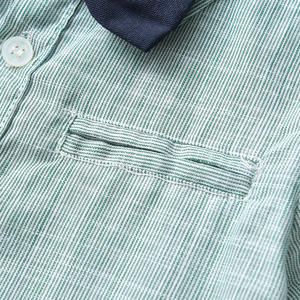 Детский летний костюм для мальчиков: шорты и галстук-бабочка, однотонный комплект для малышей - Product Image 5