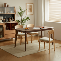 Table à manger en bois massif, style nordique, 4-6 personnes, chêne naturel, montage facile, OEM accepté, réduction sur les achats en gros