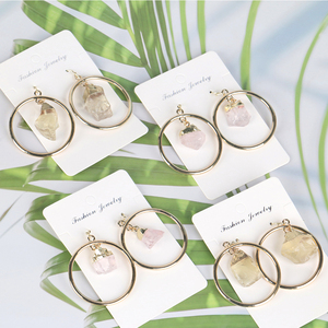 CHUSE Bijoux Artisanaux en Cristal Pierres de Guérison Boucles d'Oreilles Pendantes en Pierres Précieuses pour Femmes et Filles - Product Image 3