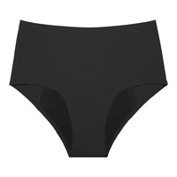 Ropa Interior Menstrual a Prueba de Fugas de Cintura Alta Sin Costuras para Mujer, Ropa Interior Absorbente de Nailon y Elastano