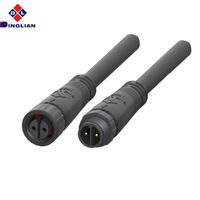 Connecteurs de fils en caoutchouc carrés M12 2 broches 250V 2x1.0 LED Thermoplastique PA IP67 Étanche Noir 10A Certifié ISO9001