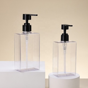 Contenitori Quadrati in Plastica da <span class=keywords><strong>100</strong></span> e 200 <span class=keywords><strong>ml</strong></span> per <span class=keywords><strong>Shampoo</strong></span> e Lozione Corpo con Pompa Dosatrice, Personalizzazione Disponibile - Product Image 2