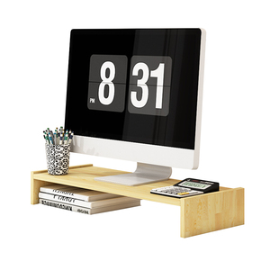 Bureau en bois massif à faire soi-même, support de moniteur à 2 niveaux avec étagères de rangement <span class=keywords><strong>pour</strong></span> ordinateur, iMac, <span class=keywords><strong>imprimante</strong></span>, ordinateur <span class=keywords><strong>portable</strong></span> - Product Image 5