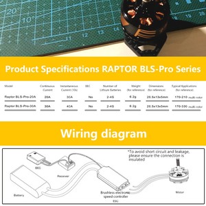 Raptor BLS Pro BLHeli-S 30A ESC แบบไม่มีแปรงถ่านพลาสติก DSHOT 2-4S สำหรับโดรนแข่ง FPV RC มัลติคอปเตอร์ - Product Image 4