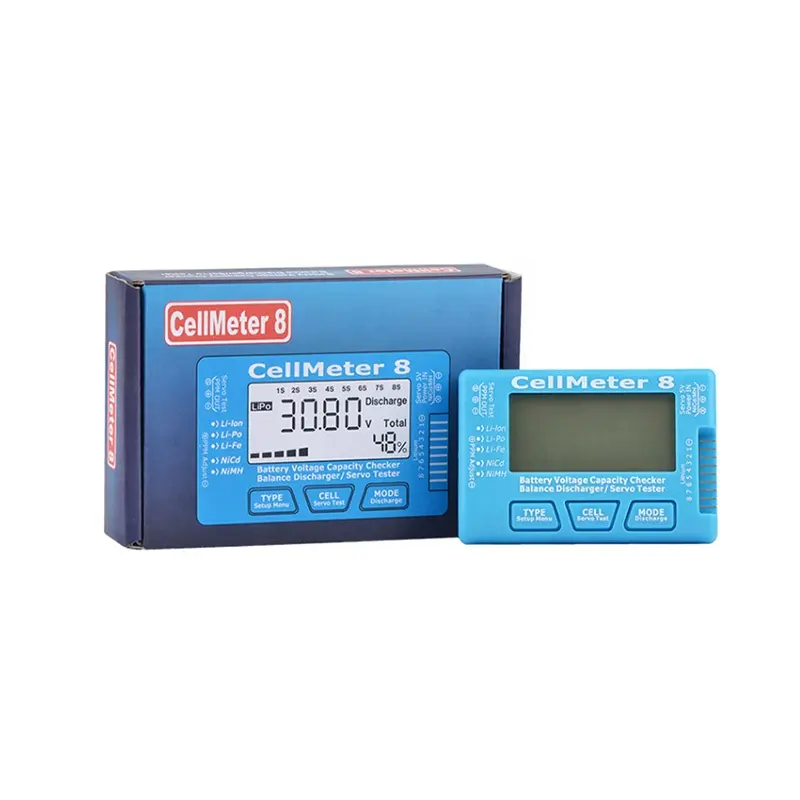 CellMeter 8 2-8S LCD Digital Kapasitas Baterai Checker CellMeter8 Servo untuk RC LiPo Li Lon NiMH Baterai Tester
