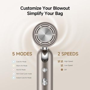 Sèche-<span class=keywords><strong>cheveux</strong></span> de voyage Dreame Pocket Pro avec <span class=keywords><strong>diffuseur</strong></span>, accessoires de qualité professionnelle, chaleur sécurisée, buses magnétiques, <span class=keywords><strong>boucles</strong></span> et lissage de qualité salon - Product Image 2