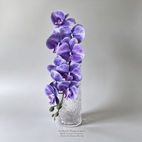 Fleur d'orchidée artificielle en impression 3D à effet réaliste pour la décoration de mariage, 9 têtes