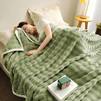 Koreanische Art Sofa decke Freizeit decke Hellgrüne Blasen Puff Luxus Weiche Warme Decke