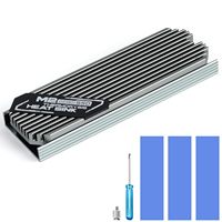 Кулер ASTARON из алюминия с ЧПУ для M.2 SSD 2280, тонкий, с нано-теплопроводящей прокладкой (0,5 мм/1 мм), NVMe, двусторонний, для ПК/PS5/игровых ноутбуков