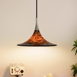 Lámpara colgante artística vintage LED E27 de un solo cabezal, redonda, negra, para iluminación de sala de estar y estudio. - Product Image 1