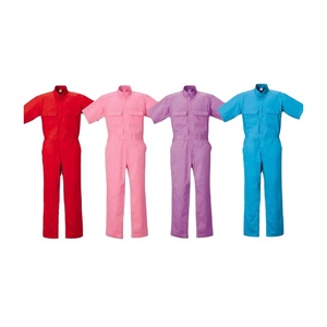 कस्टम महिलाओं पुरुषों बैंगनी गुलाबी कपास पीले गर्मियों Workwear Coverall - Product Image 2