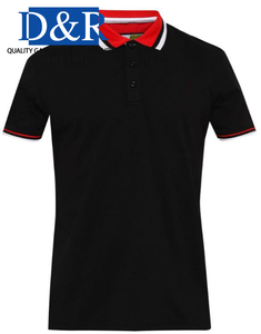 Camiseta de Manga Corta a Rayas para Hombre, Cuello Alto, Estilo Preppy, Tinte Liso, Antiencogimiento, Informal, Tela Jersey, Corte Regular, al por Mayor - Product Image 4