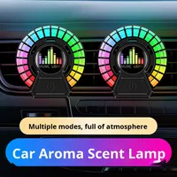Éclairage ambiant de voiture, diffuseur d'arômes, éclairage rythmique de musique activé par le son, diffuseur d'arôme de ventilation de voiture Ornement d'éclairage de musique