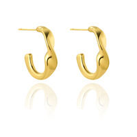 Boucles d'oreilles créoles en acier inoxydable plaqué or 18 carats avec zircone cubique pour femme, torsadées, épaisses, en forme de C, lot mixte, cadeau, vente en gros, OEM