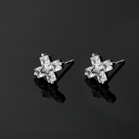 Boucles d'oreilles tendance en zircon croisé unisexe, design étoile polaire, accessoires d'oreille minimalistes et raffinés, vente en gros