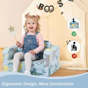 Mini comprimé confortable enfant 2-en-1 en peluche pliant enfants lecture canapé-lit chaise enfants chambre jouant canapé chaise pour garçons salon - Product Image 3