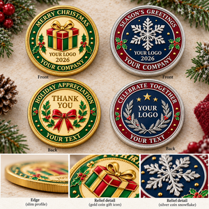 Monedas de Desafío Personalizadas para Navidad con Diseños de Regalos y Copos de Nieve para Regalos al por Mayor OEM ODM - Product Image 3