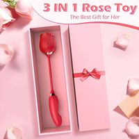 Rosenförmiger 2-in-1 Vagina-Saugvibrator mit Nippel- und Klitoris-Stimulation, 10 Kraftvolle Stoß- und Vibrationsmuster, Sexspielzeug