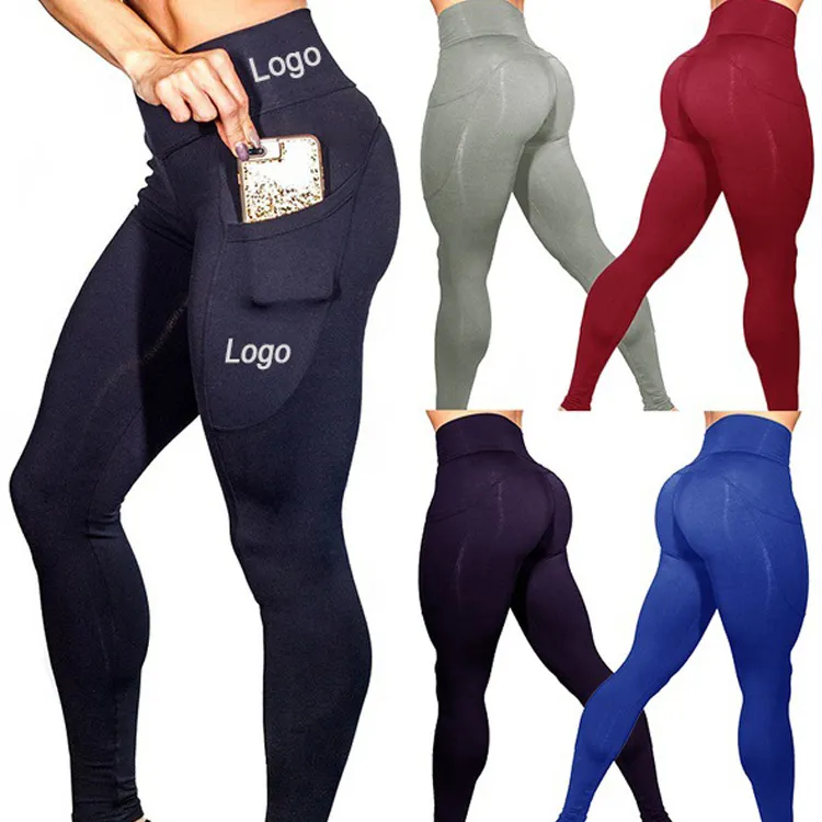 Penjualan laris 2024 Legging Yoga Gym pinggang tinggi Fitness ringan Super lembut dengan saku legging ketat pengangkat bokong untuk wanita