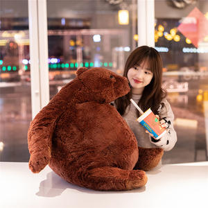 دب بني كبير عالي الجودة لعبة قطيفة دافئة حيوانات برية محشوة وسادة وقت نوم لكل من النساء مملوءة بالقطن PP للأطفال - Product Image 6