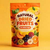 Emballage en plastique personnalisé, résistant à l'humidité, pour fruits et légumes déshydratés, collations, biscuits à l'avoine, sachets debout, pochettes