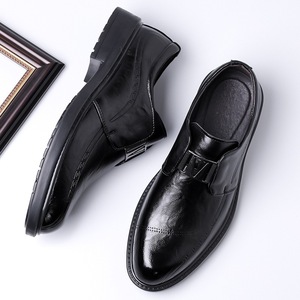 Chaussures en cuir formelles pour hommes, noires, à bout pointu, style bureau, style professionnel - Product Image 3