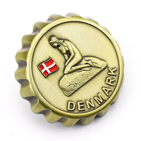Design personnalisé 3d métal Danemark viking souvenir touristique aimant de réfrigérateur personnalisé ouvre-bouteille de bière